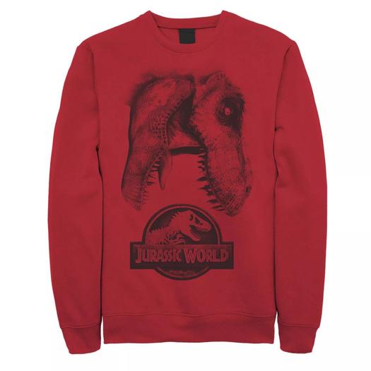 Мужской свитшот Jurassic World Two T-Rex Icon Attack Grunge, Red Licensed Character, красный