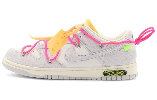 Кроссовки Nike Dunk Low Off-White Lot 17, белый/желтый