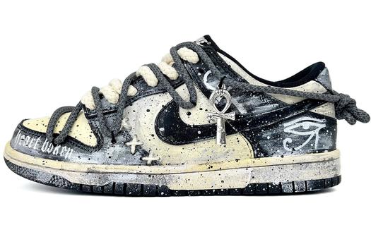 Кроссовки Nike Dunk Skateboard Shoes Men Low-Top Black White Gray, черный