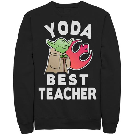 Мужской свитшот с логотипом Star Wars Yoda Best Teacher Rebel Licensed Character