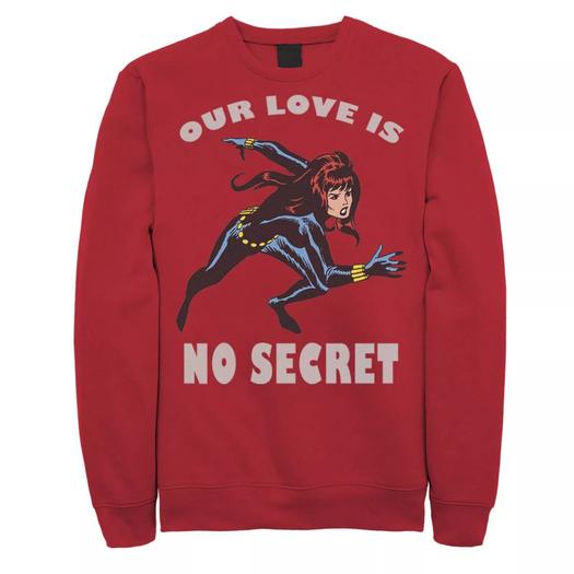 Мужской свитшот на День святого Валентина Marvel No Secret Love Licensed Character