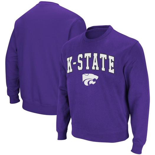 Мужской фиолетовый свитшот с круглым вырезом с логотипом и аркой Kansas State Wildcats Colosseum
