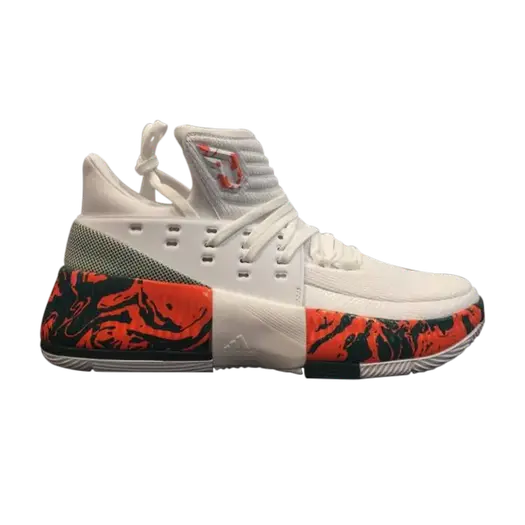 Кроссовки Adidas SM D Lillard 3.0 March Madness 'Miami Hurricanes', белый