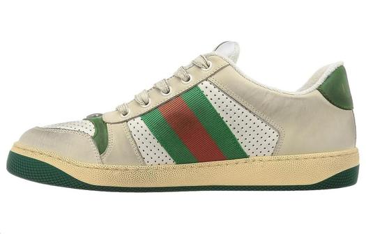 Кроссовки мужские Gucci Screener Низкие Кожаные Белые
