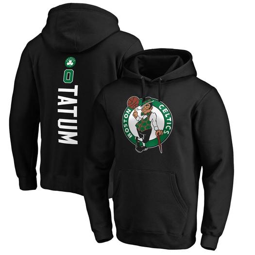 Мужской черный пуловер с капюшоном с логотипом Jayson Tatum Boston Celtics Playmaker, имя и номер Fanatics