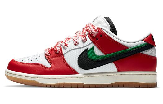 Кроссовки Nike x Frame Skate SB Dunk Low Habibi, белый/красный/черный