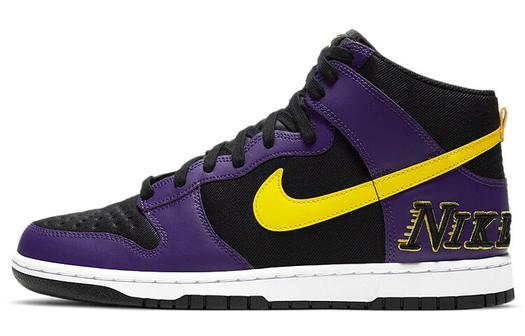 Кроссовки Nike Dunk High Emb Lakers, черный/фиолетовый