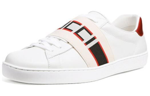 Кроссовки Gucci Ace Leather Sneakers, низкие, белые