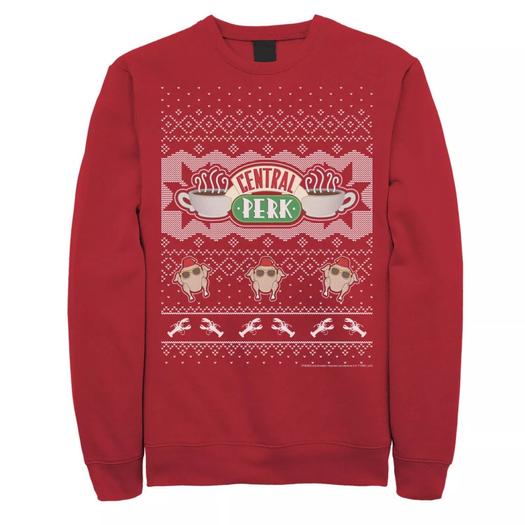 Мужской свитшот с праздничным узором Central Perk Friends Licensed Character