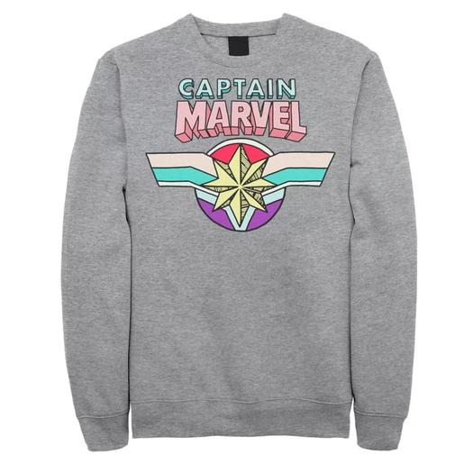 Мужской свитшот с логотипом в мультяшном стиле Captain Marvel