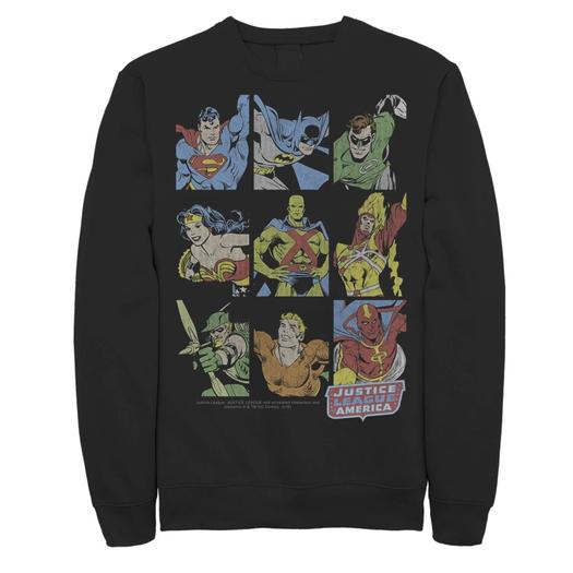 Мужской свитшот с портретными вставками и вставками в стиле DC Comics «Лига Справедливости Америки» Licensed Character