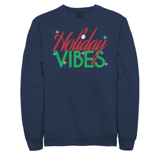 Мужской блестящий флисовый свитшот с круглым вырезом Holiday Vibes Licensed Character