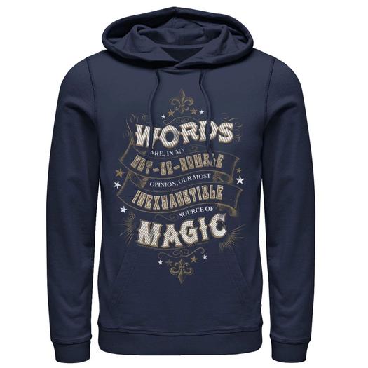 Мужской пуловер с капюшоном Words is Magic Harry Potter, синий