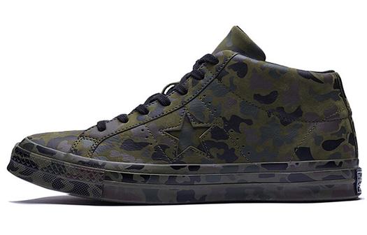 Кроссовки Converse One Star Retro Mid Tops Skateboarding Shoes Unisex Camouflage Green