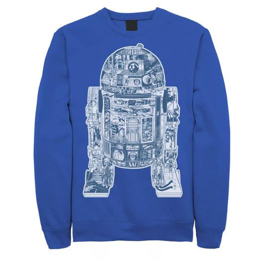 Мужская черно-белая толстовка с комиксами R2-D2 Star Wars