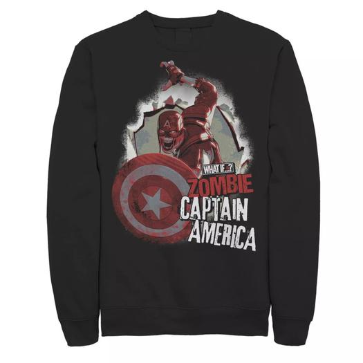 Мужской свитшот с плакатом Marvel «Что если бы Капитан Америка: взрыв зомби» Licensed Character