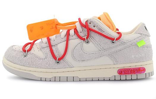 Кроссовки Nike Dunk Low Off-White Lot 40, белый/оранжевый