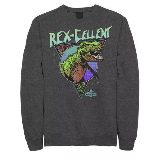 Мужская толстовка в стиле ретро Jurassic World Rex-Cellent в цветах Licensed Character