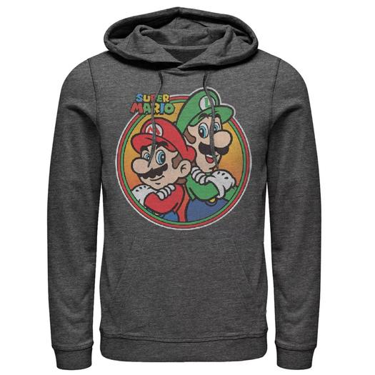 Мужской пуловер с капюшоном Nintendo Super Mario & Luigi Brothers Circle Licensed Character