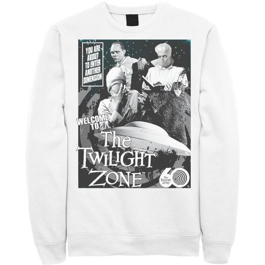 Мужской свитшот CBS The Twilight Zone Comic 60th Licensed Character, белый