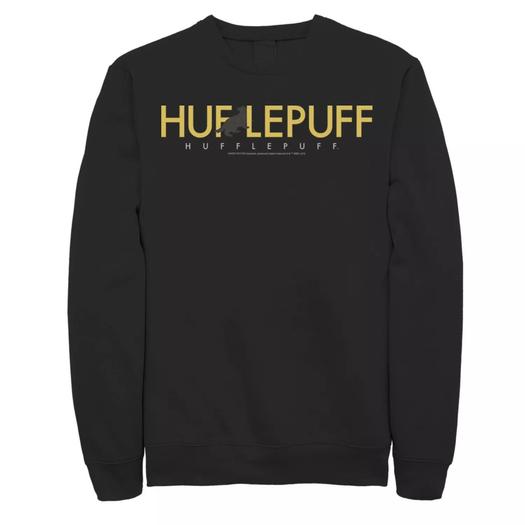 Мужской пуловер с надписью House Hufflepuff с простым текстом Harry Potter
