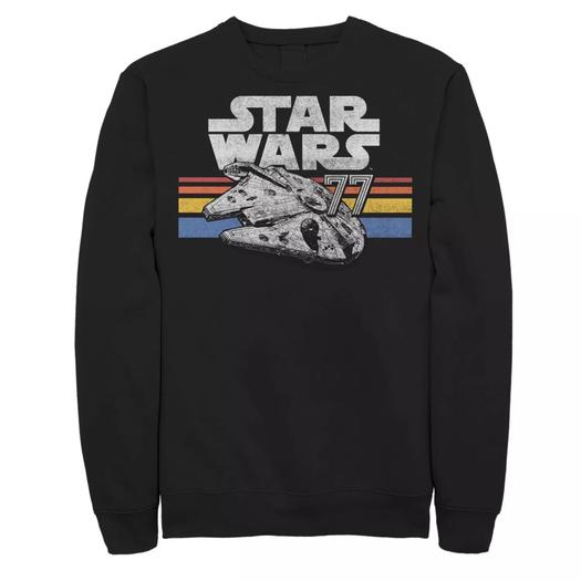 Мужской свитшот в полоску в стиле ретро Star Wars Falcon 77 Licensed Character