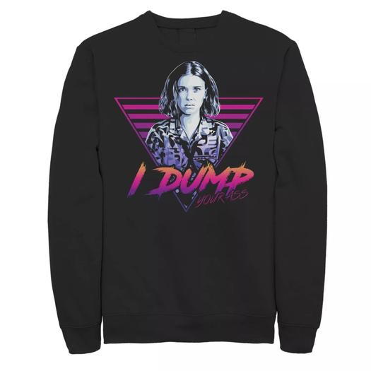 Мужской свитшот с портретом Netflix Stranger Things Eleven I Dump Your Ass Licensed Character