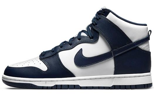 Кроссовки Nike Dunk High, белый/темно-синий