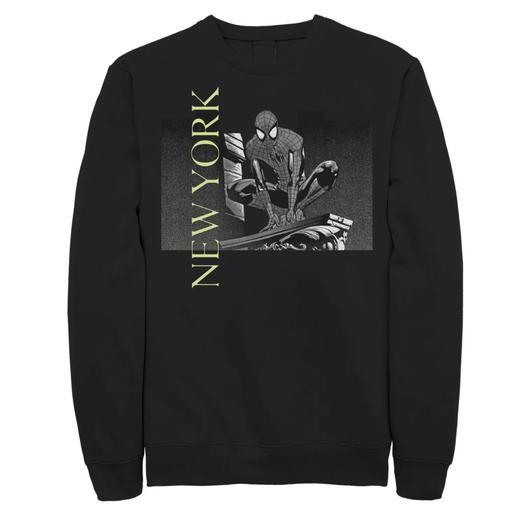 Мужской свитшот с портретом Человека-паука New York в серой гамме Marvel