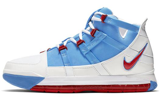 Кроссовки Nike Lebron 3 Vintage Unisex, белый/синий/красный