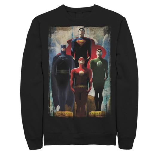 Мужской свитшот с героями Лиги справедливости DC Comics Look Up, Black Licensed Character, черный