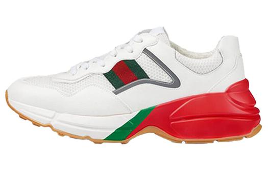 Кроссовки Gucci Rhyton Daddy Shoes Белый с красно-зеленой полосой