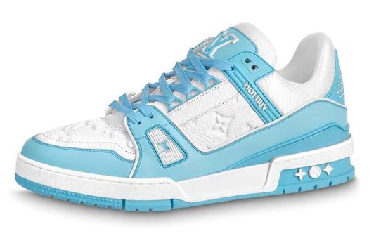 Кроссовки Louis Vuitton Trainer Skate Unisex 1AA6X0, белый/голубой