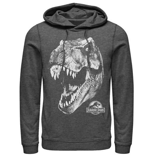 Мужской пуловер с капюшоном «Парк Юрского периода T-Rex White Head Roaring» Licensed Character