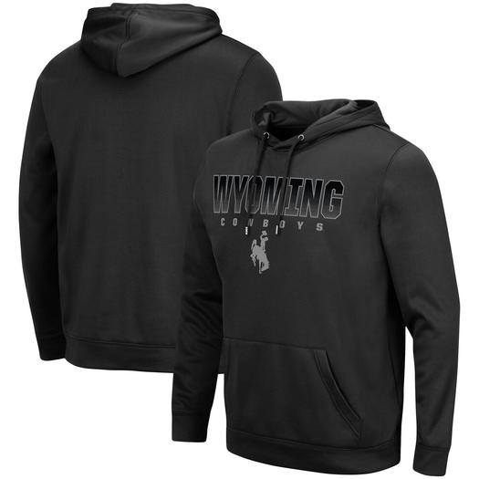 Мужской черный пуловер с капюшоном Wyoming Cowboys Blackout 3.0 Colosseum