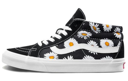 Кроссовки Vans SK8-Mid Flower Pattern 'Black White'