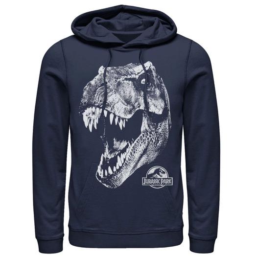 Мужской пуловер с капюшоном «Парк Юрского периода T-Rex White Head Roaring» Licensed Character, синий
