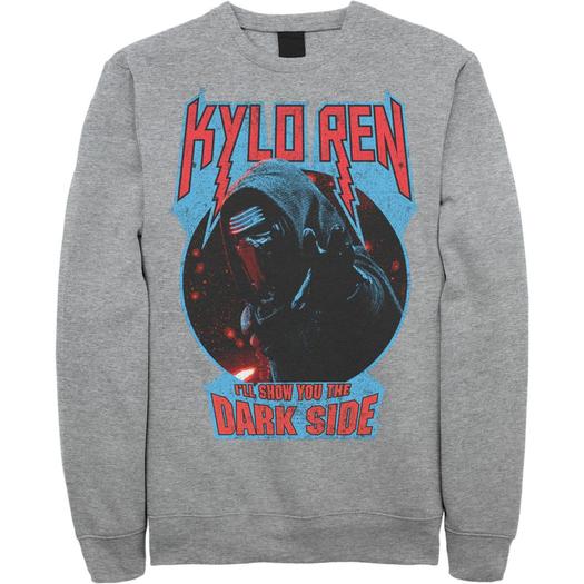 Мужской свитшот с металлической надписью Star Wars Kylo Ren Show You The Dark Side Licensed Character