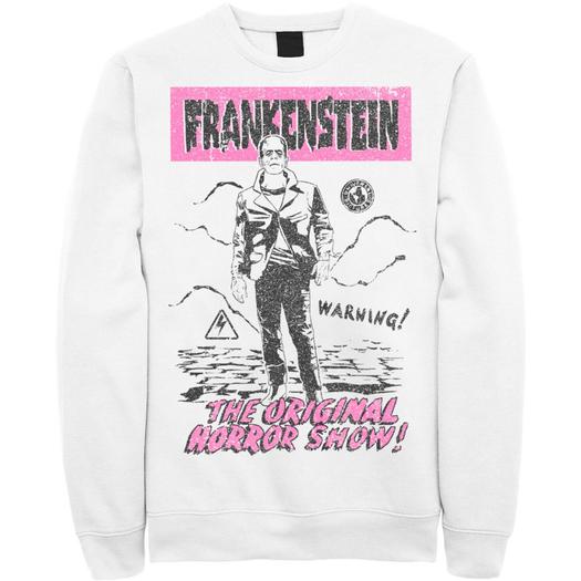 Мужской универсальный свитшот с плакатом Monsters Old Franky Licensed Character, белый