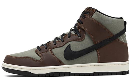 Кроссовки Nike SB Dunk High, коричневый/серо-зеленый