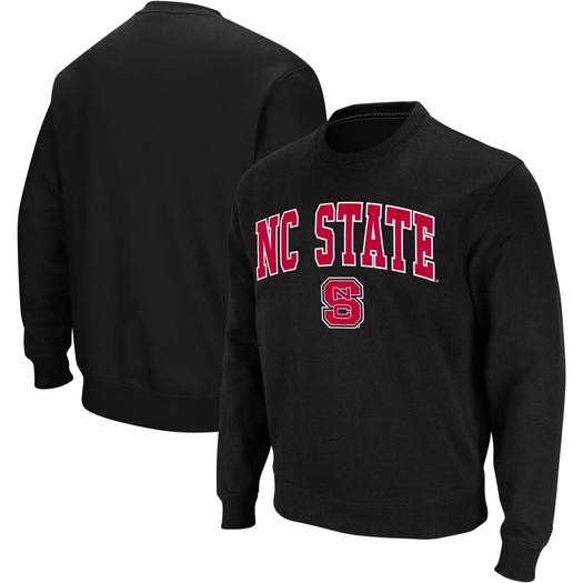Мужской черный свитшот с круглым вырезом с логотипом и аркой NC State Wolfpack Colosseum