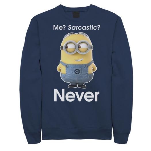 Мужской свитшот Despicable Me Minions Me Sarcastic Never Licensed Character