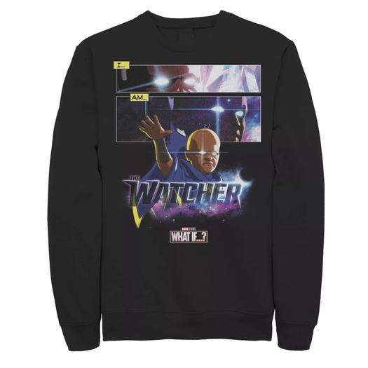 Мужской свитшот с плакатом и панелью Marvel What If The Watcher Licensed Character