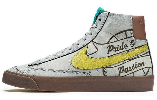 Кроссовки Nike Blazer Mid 77, серый /желтый