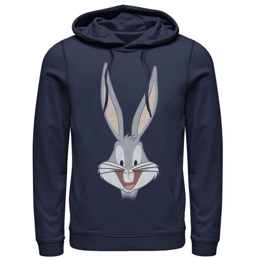 Мужская большая толстовка с капюшоном Looney Tunes Bugs Bunny Smiling Licensed Character