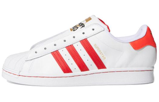 Кроссовки Superstar Adidas Originals Laceless 'White Team Collegiate Red'