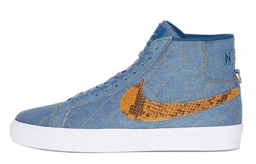 Кроссовки Nike Sb Blazer Mid Qs Supreme, синий/оранжево-коричневый