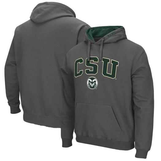 Мужской темно-серый пуловер с капюшоном Colorado State Rams Arch и Logo Colosseum