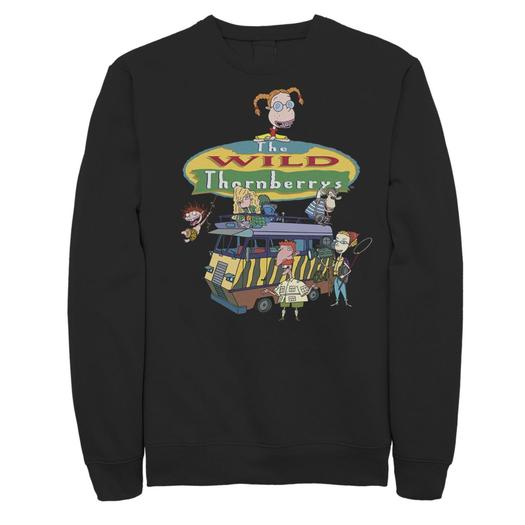 Мужской свитшот с логотипом Дом на колесах The Wild Thornberrys Family Nickelodeon, черный