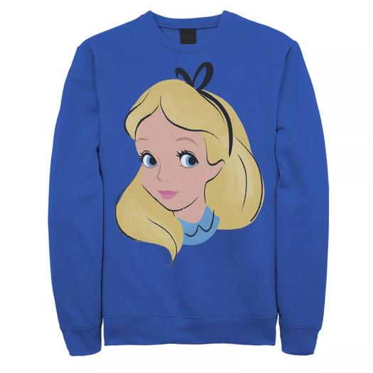 Мужской свитшот Disney Alice In Wonderland Alice Big Face Licensed Character